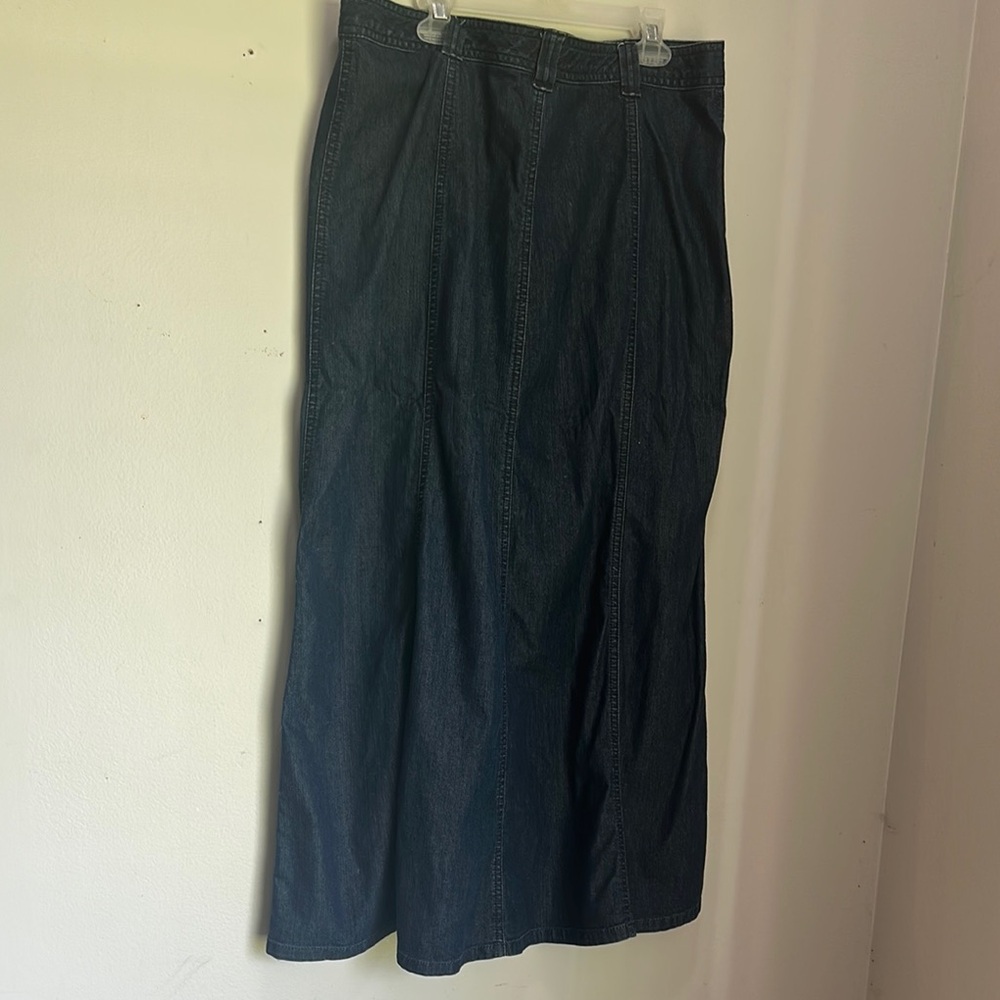 Talbots Denim Button-Front Skirt - Picture 4 of 4